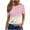 Z13-Pink, variant on Karight Womens Striped Short Sleeve T Shirts Crewneck Top Fitted Tee