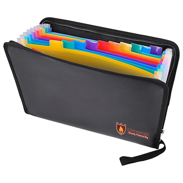 ZheElen Sac à Documents Ignifuge Imperméable Rangement Sûr pour Documents Dossier Ignifuge pour Maison Bureau