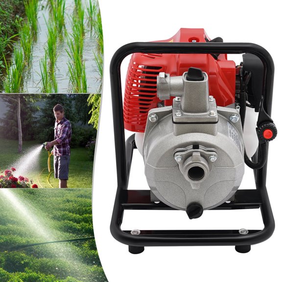 ChicHomey 2-stroke Gas-Powered Engine Water Pump,   1.7HP 43CC Portable Gasoline Water Pump  for Gardening Irrigation