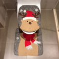 thumbnail image 1 of Funda para asiento de inodoro navideña, funda para asiento de inodoro de alce de 2 piezas, funda y tapete para asiento de inodoro de Papá Noel navideño, decoración de juego de accesorios de baño navid, 1 of 2