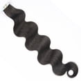 thumbnail image 4 of Wavy Natural Black Tape in Human Hair Extensions for Women Human Hair Body Wave 14 Inch Invisible Double Sided Skin Weft Tape in Hair Extensions 20pcs/pack, 4 of 7