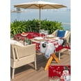 thumbnail image 4 of Outdoor Tablecloth with Umbrella Hole and Zipper, Red Snowman Christmas Rectangle Table Cloth 52x70 Inch Waterproof Tablecloth, Winter Snowflake Xmas Gifts Picnic Table Cover for Patio Camping, 4 of 7