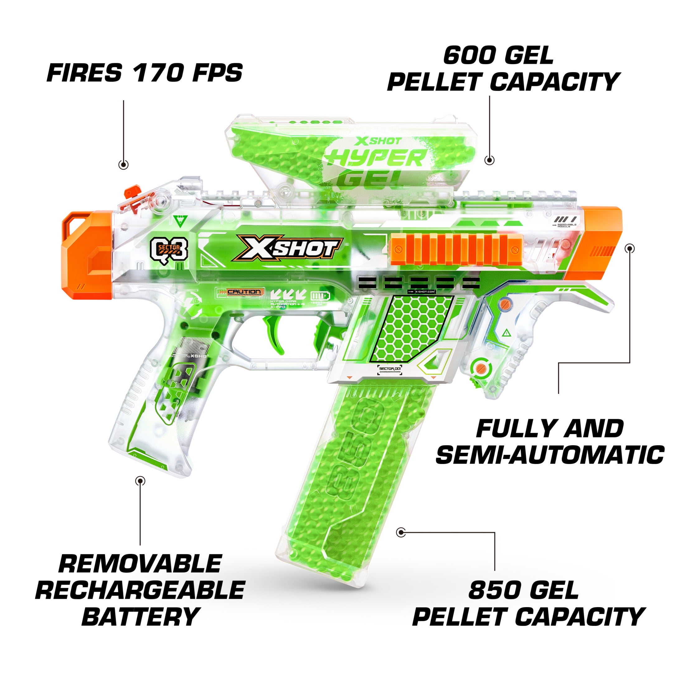 XSHOT Hyper Gel Glow in the Dark NightStrike (5000 Gel Pellets) Motorized Outdoor Blaster by ZURU for Ages 14+