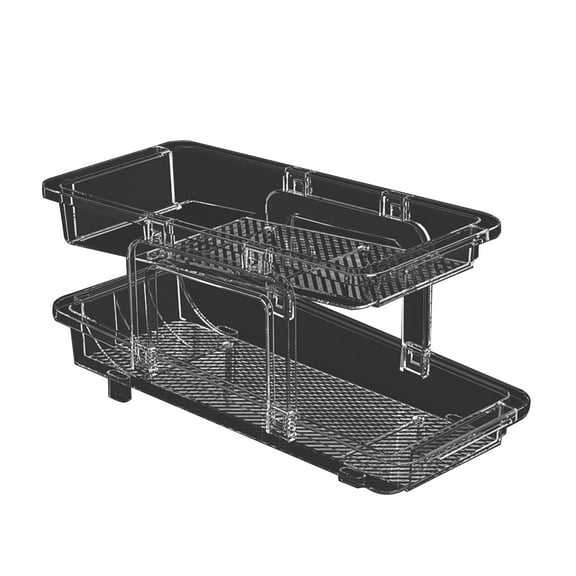 Balieda Two-Tier Soda Can Organizer, Versatile Drink Organizer for Fridge, Soda Can Dispenser Organizer for Refrigerator, Can Dispenser for Fridge, Cabinet, Countertop (Black)