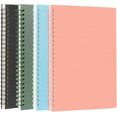 thumbnail image 1 of shiyou-[4 Pack] Spiral Notebook, A5 Size College Ruled Notebooks, PP Hardcover Spiral Notebook Ruled Lined Journal Notebook Bulk, 80 Sheets / 160 Pages Spiral Bound Notebook (5.7"x 8.3"), 1 of 4