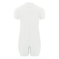 thumbnail image 4 of Sholeno Boys Girls One Piece Special Needs Adaptive Clothing Short Sleeve Romper Easy Dressing Short Leg Jumpsuit White 4, 4 of 7