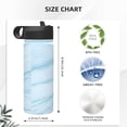 thumbnail image 4 of Honeii Light Blue Marble Print 18 oz Insulated Water Bottle with Straw Lid, Stainless Steel Sports Water Bottles, Double Walled Vacuum, Leak Proof, 4 of 8