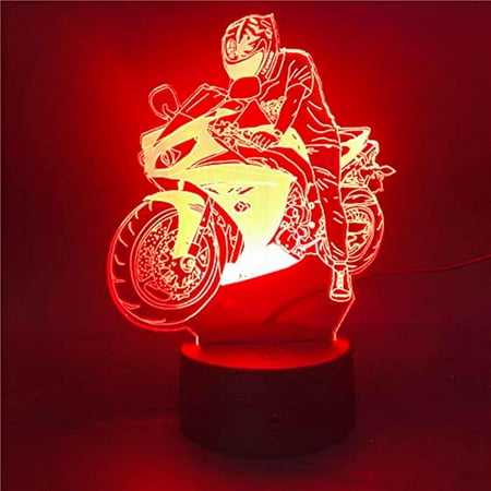 

3D Motorcycle Car Night Light Table Desk Optical Illusion Leld Lamps 7 Color Changing Lights Led Table Lamp Xmas Home Love Birthday Children Kids Decor Toy Gift