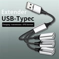thumbnail image 1 of EGNMCR USB Splitter Cable OTG 4 USB Splitter Adapter USB 2.0 Power Cord Extension For Charging/Data Transfer Extra Multi Split Data Port Adapter For Laptop/Car Hub Hub, 1 of 2