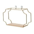 thumbnail image 7 of 1 Set Wall Mounted Floating Shelves, Modern Metal Wall Shelf, Simple Wood Partition Storage Shelves, Wall Decor Rack for Bedroom, Living Room, Kitchen and Office, 7 of 7
