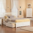 thumbnail image 2 of Leo & Lacey Mission Queen Wood Platform Bed and Storage Drawers in White, 2 of 4