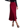 thumbnail image 2 of STAOEDU Womens High Waist Midi Skirt Fishtail Silky Satin Skirt Work Party Pencil Bias Cutting Skirt, 2 of 6