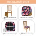 thumbnail image 4 of Pioneer Flower Seat Covers for Dining Room Chairs Set Of 6,Stretch Printed Washable Chair Seat Cover with Elastic Ties and Button,Removable Waterproof Couch Cushion Covers, 4 of 6