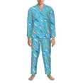thumbnail image 3 of Picia Different Color Fishing Bait Pattern Men’s Long-Sleeve Sleepwear Set - Soft 2-Piece Loungewear with Pockets, Comfy PJs for Relaxing Nights-X-Large, 3 of 7