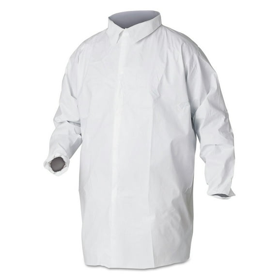 Ansell KCC 44444 A40 Liquid and Particle Protection Lab Coats - X-Large, White (30/Carton)