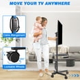 thumbnail image 3 of TAVR Furniture Mobile TV Stand on Wheels with Power Outlet for 23-60 inch Screens, Height Adjustable Rolling TV Cart with Lockable Casters Holds up to 88 lbs, Black, 3 of 7