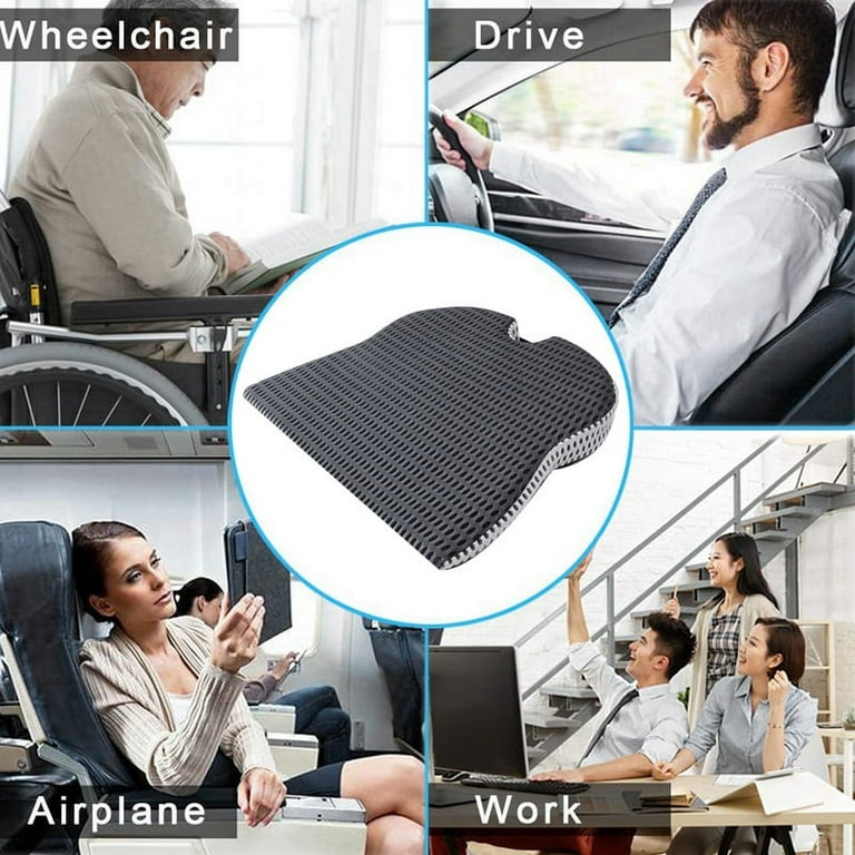 Car Wedge Seat Cushion for Car Driver Seat Office Chair Wheelchairs Memory  Foam Seat Cushion-Orthopedic