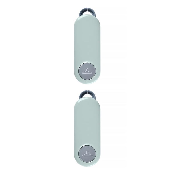 Inteprter Colgador de ropa Organizador de montaje en pared Estante de almacenamiento de armario Perforación libre ABS Hogar Anti-caída Baño Dormitorio Verde 2piezas Inteprter CBP196322