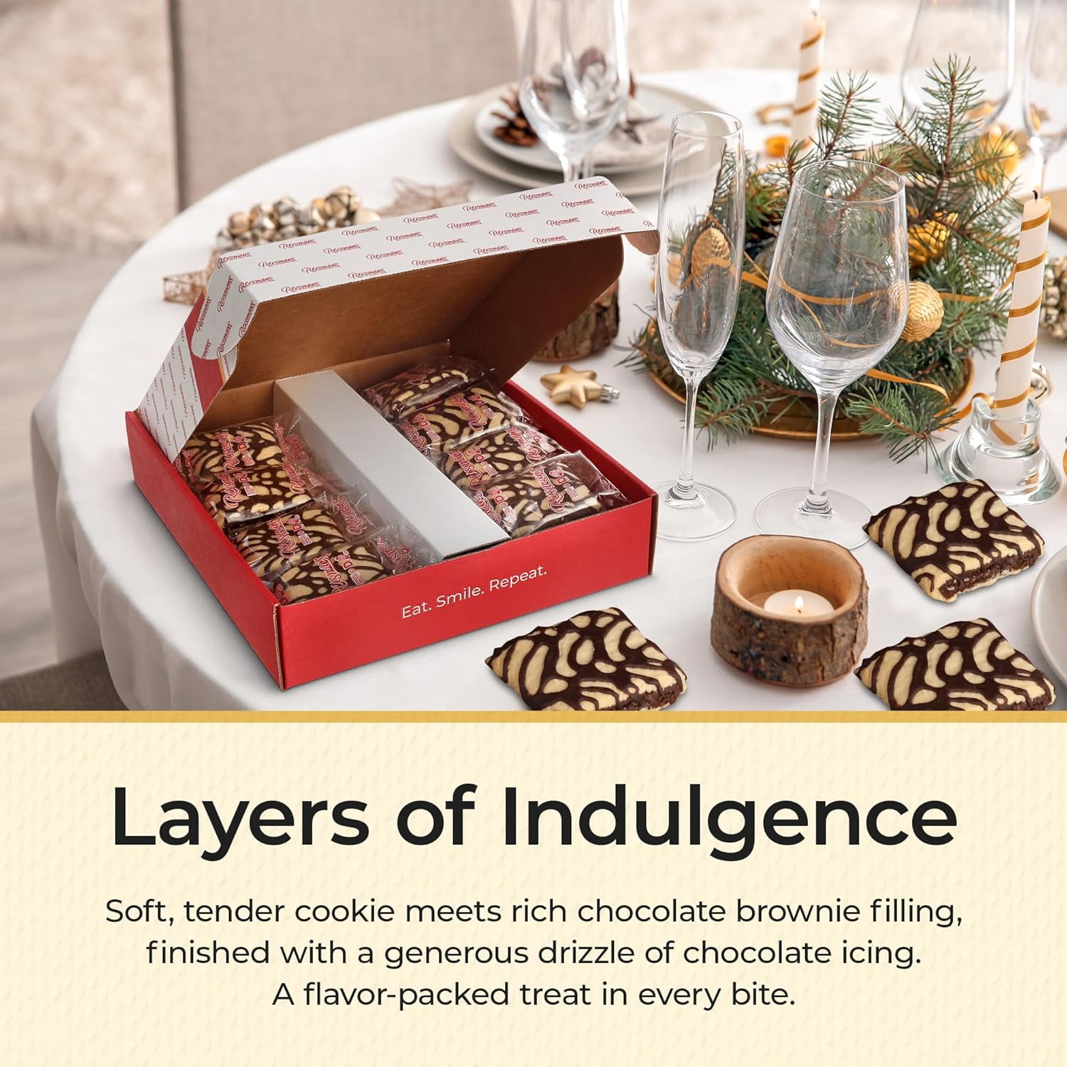 Reisman’s Brownie Bar, Dairy-Free Baked Goods and Dessert Gift Box, 24-Pack