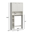 thumbnail image 5 of Funihold Over The Toilet Storage Cabinet, 31''W Modern Fluted Toilet Storage Cabinet with Toilet Paper Storage Holder & Adjustable Shelf for Bathroom, White, 5 of 7