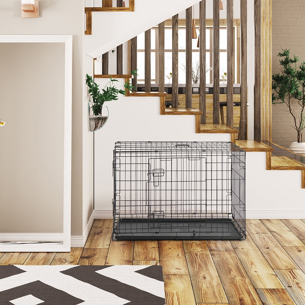 Kepooman Dog Crate Dog Cage Pet Crate for Large Dogs Folding Metal Pet Cage Double Door W/Divider Panel Indoor Outdoor Dog Kennel Leak-Proof Plastic Tray Wire Animal Cage (Black Dog Playpen, 36") Kepooman Dog Crate Dog Cage Pet Crate for Large Dogs Folding Metal Pet Cage Double Door W/Divider Panel Indoor Outdoor Dog Kennel Leak-Proof Plastic Tray Wire Animal Cage (Black Dog Playpen, 36")