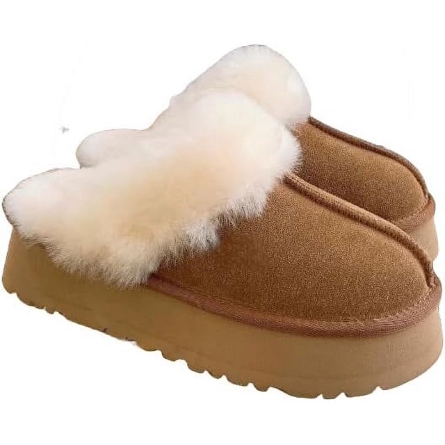 LAICAIW Platform Mini Boot For Women Short Ankle Boot Classic Ultra Snow Platform Anti-Slip Boot For Outdoor Fur Fleece Lined Sneakers