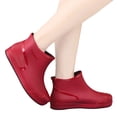 thumbnail image 3 of Xfvqtps Womens Ankle Rain Boots Waterproof PVC Boots for Rainy Garden Outdoor Slip on Round Toe Casual Wet Weather Shoes, 3 of 9