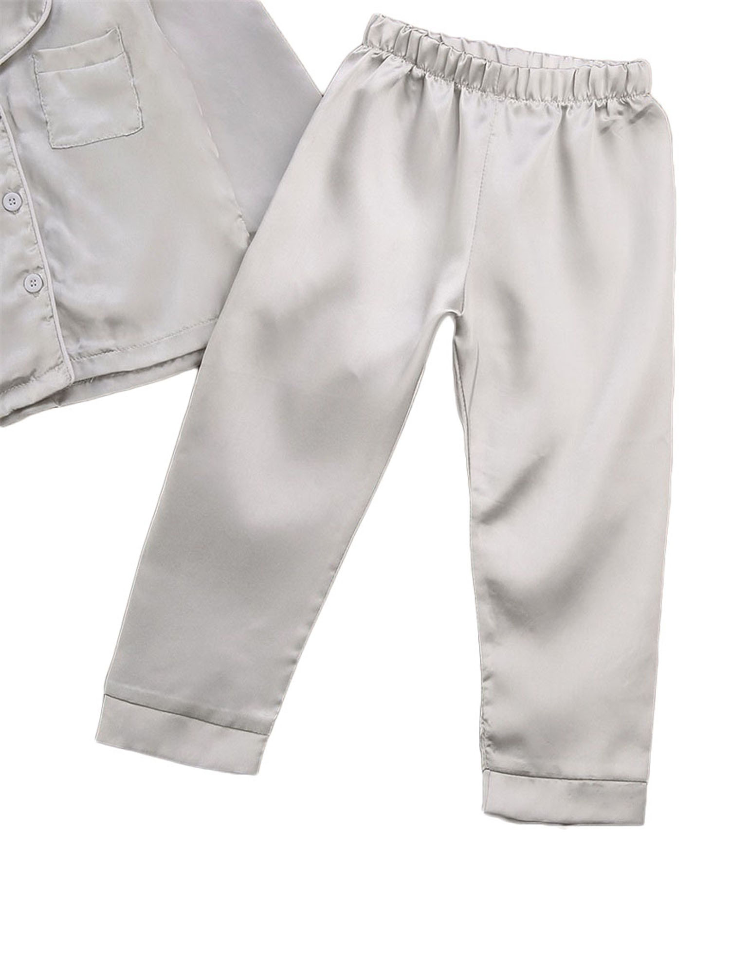 Dewadbow Childrens Kids Pyjamas Silk Satin Top Pant Nightwear Girls Boys Pjs Stock - image 5 of 5