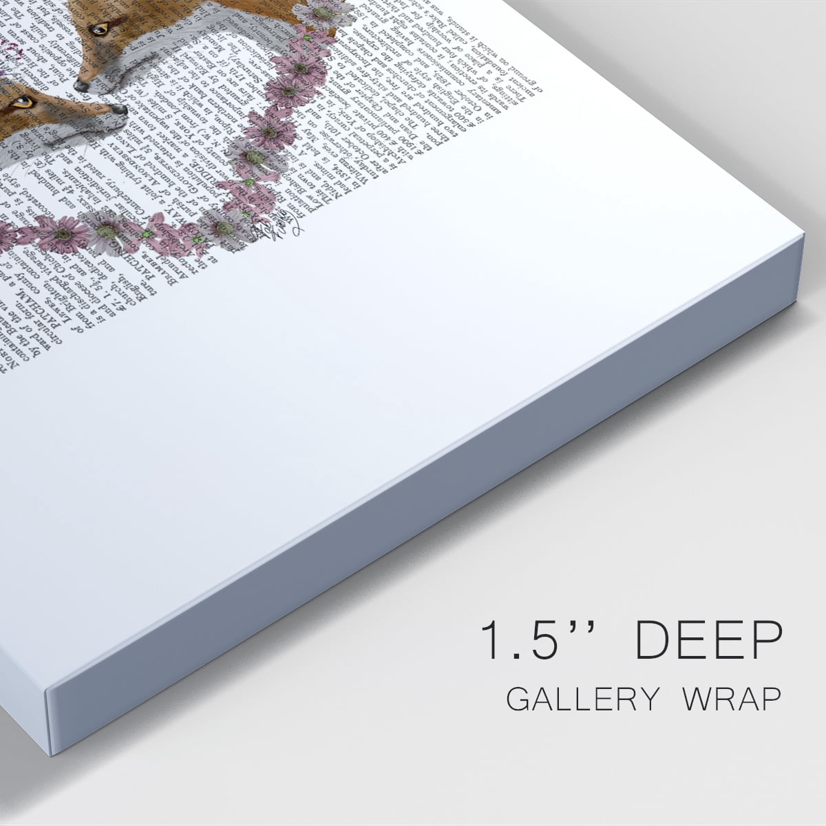 Foxes in Flowers Premium Gallery Wrapped Canvas - Ready to Hang