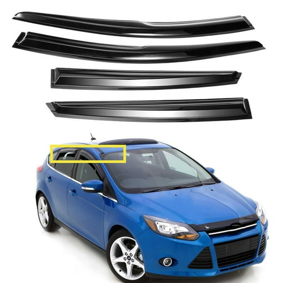 munirater Window Visors Sun Rain Guards - Window Deflectors for Car 4-Pack Vent Shade Deflector Replacement for Focus 2012-2016