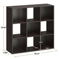 thumbnail image 3 of ZenSports 9 Cube MDF Bookshelf 3 Tier Storage Organizer Wooden Bookcase Espresso, 3 of 9