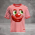 thumbnail image 2 of Red White Vertical Stripe 3D Print T-Shirt, Casual Short Sleeve Tee for Daily Wear & Outdoor Activities, 2 of 5