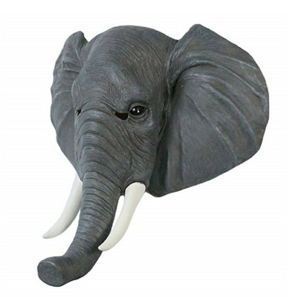 Disfraz integral de látex con forma de elefante con forma de máscara para disfraces