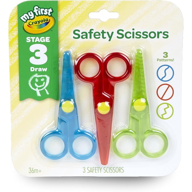 Suministros de arte para niños en edad preescolar, tijeras de seguridad para manualidades creativas, tijeras con cortadores de bordes decorativos, tijeras de entrenamiento para niños zurdos y