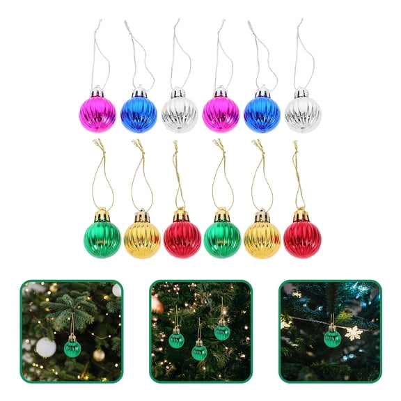 COMPUKAS 12Pcs Round Pendant For Christmas Tree Home Holiday Decors Assorted Color