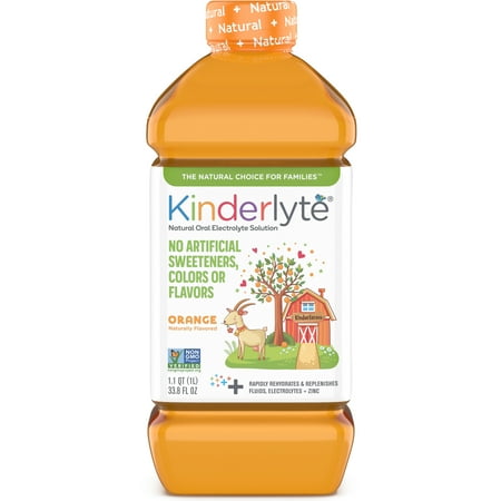 Kinderlyte Advanced Natural Oral Electrolyte Solution Orange 33.8 fl oz Pack of 3