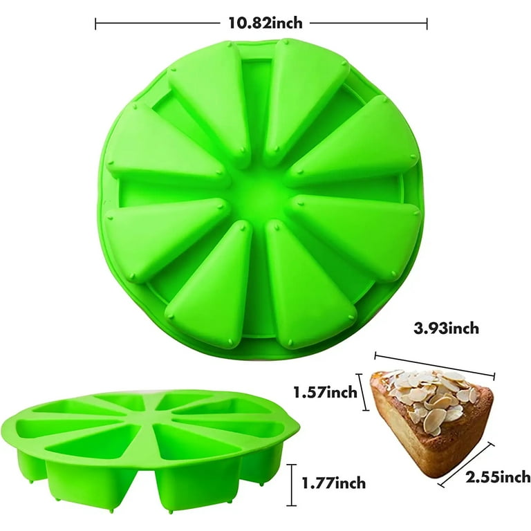 NOGIS Silicone Scone Pan For Baking Triangle Cavity Cornbread Pan 8 Cavity  Cake Pans,muffin Pan,pizza Slices Pan, Soap Mold, Soap Bakeware Sets 1pcs  Green 