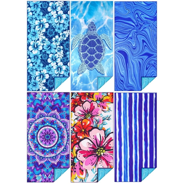 Toalla TwoYek de microfibra de secado rápido, paquete de 6 unidades, 180 x 81 cm