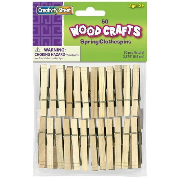 Pacon  Creativity Street Spring Clothespins - 50 Per Pack - Pack of 6