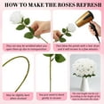 thumbnail image 3 of 12Pcs Ivory White Velvet Artificial Roses, Pure Silk Bridal Flowers for Wedding Bouquet, Church Decor & Christmas Centerpieces, 3 of 6