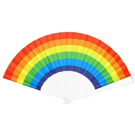 

Summer Fashion Gay Pride EDM Vintage Chinese Fan Hand Fan LGBT Rainbow Folding Fan 1