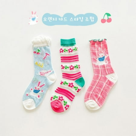 

3 Pairs Kids Crew Socks Toddler Kids Designs Mixed Assorted Fashion Summer