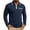 Dark Blue, variant on Kosheko Men's Half-Zip Contrast-Trim Rugged Shirt, Classic Wrinkle-Resistant Soft Knit for golf activities Red XXL