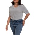 thumbnail image 2 of Women Casual Short Sleeve Realxed Fit Basic T-Shirt Tops, 2 of 6