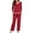 Wine, variant on Nnhblu Women Fashion Splicing Sets Lounge Wear Home Sleepwear Long Sleeve tops+Pants Pajama Sets for Women Soft Pajamas for Women Navy - S