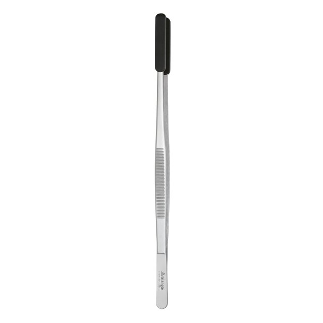 Pinzas triangulares para barbacoa de acero inoxidable con puntas de silicona