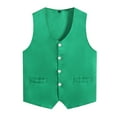 thumbnail image 1 of Aislor Girls Boys Volunteer Vest Solid Color Irregular Hem Waistcoat Volunteers Activity Uniform Green L/12, 1 of 6