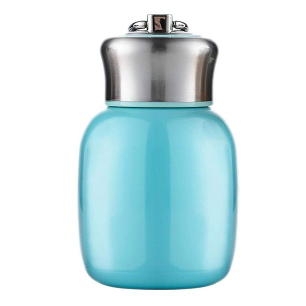 Botella de agua portátil pequeña con aislamiento al vacío para deportes Taza deportiva a prueba de fugas (verde azulado, 200 ml)