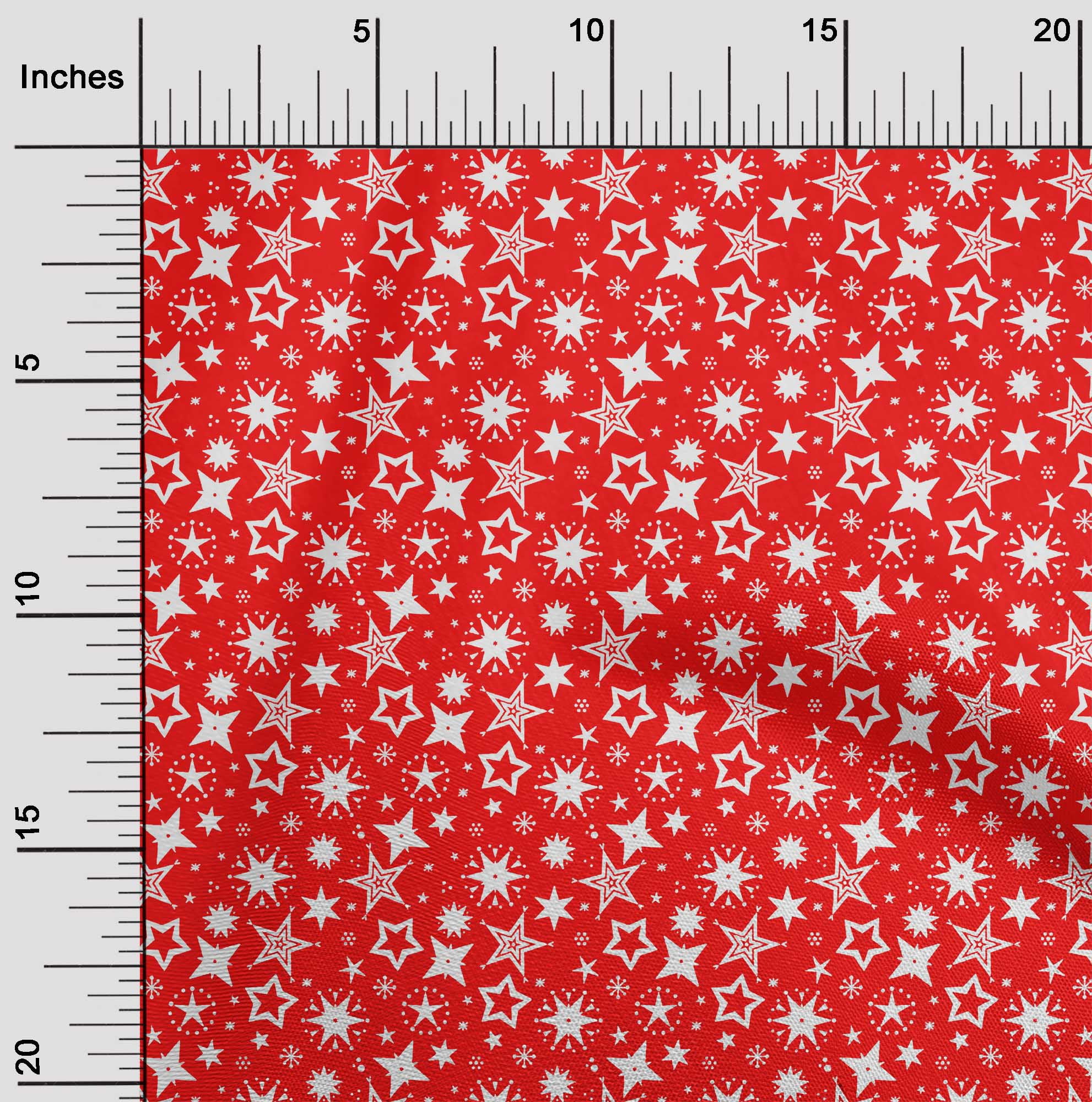 oneOone Cotton Poplin Red Fabric Merry Christmas Craft Projects Decor Fabric Printed By The Yard 42 Inch Wide-QE2