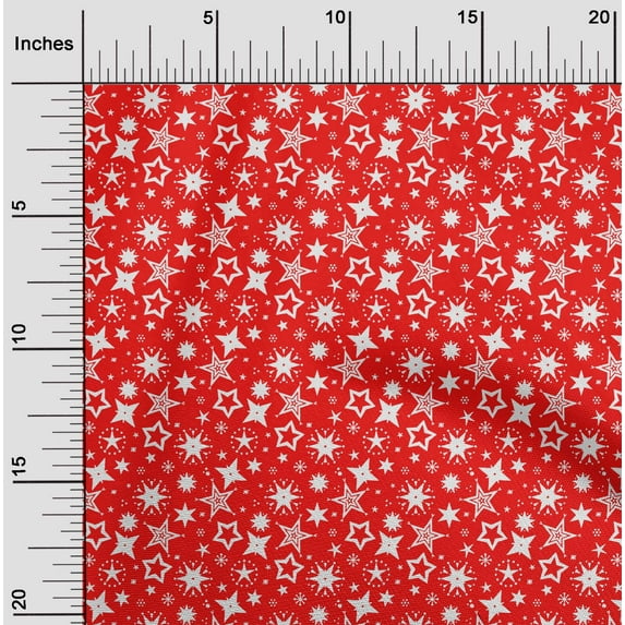 oneOone Cotton Silk Red Fabric Merry Christmas Craft Projects Decor Fabric Printed By The Yard 42 Inch Wide-J6C